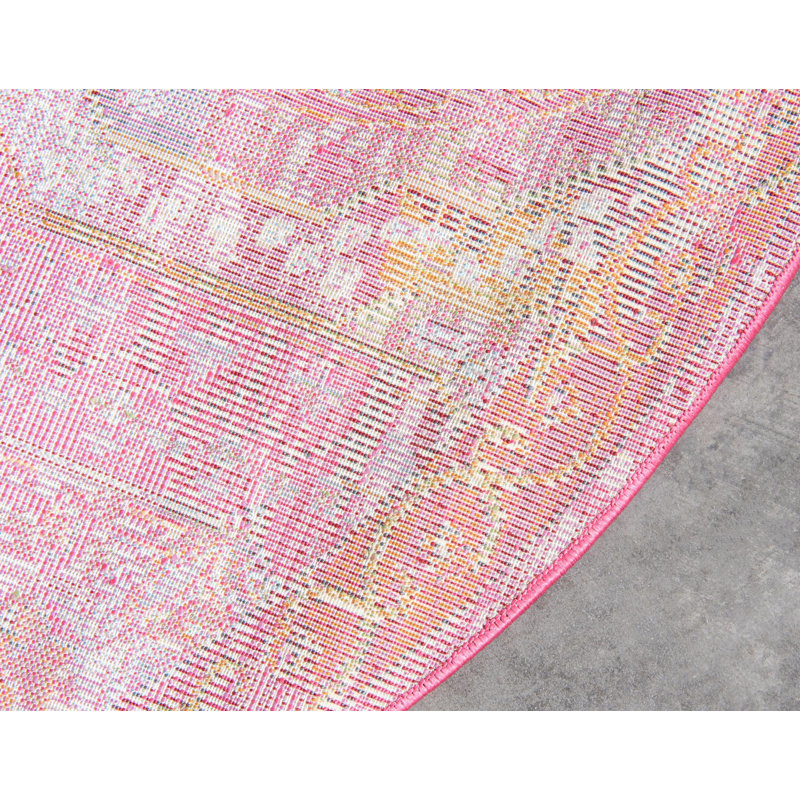 Damask Indoor Rug, Round 4'