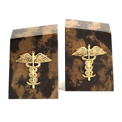 Traditional Marble Non-Skid Bookends