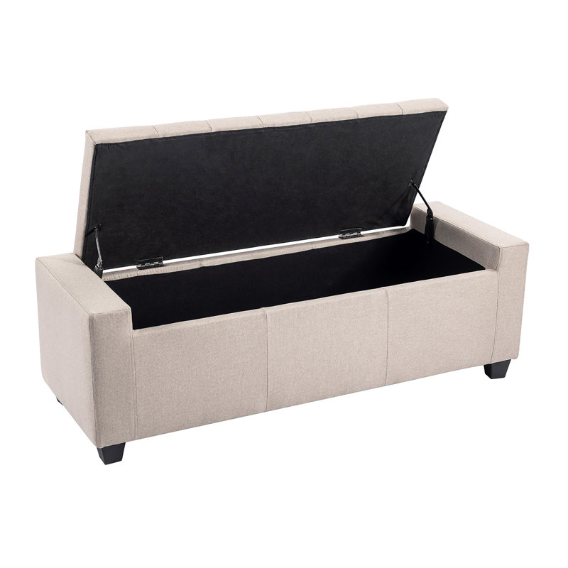 Banc de rangement avec repose-pieds Ayob, Beige