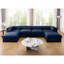 Canapé modulaire pour salon, chenille bleue, assise profonde, cylindrique et, avec rangement, modulaire extra large-120925612-120925613-120925619