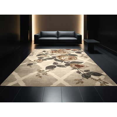 Tapis doux en peluche douce à motif de treillis rose Berryville
