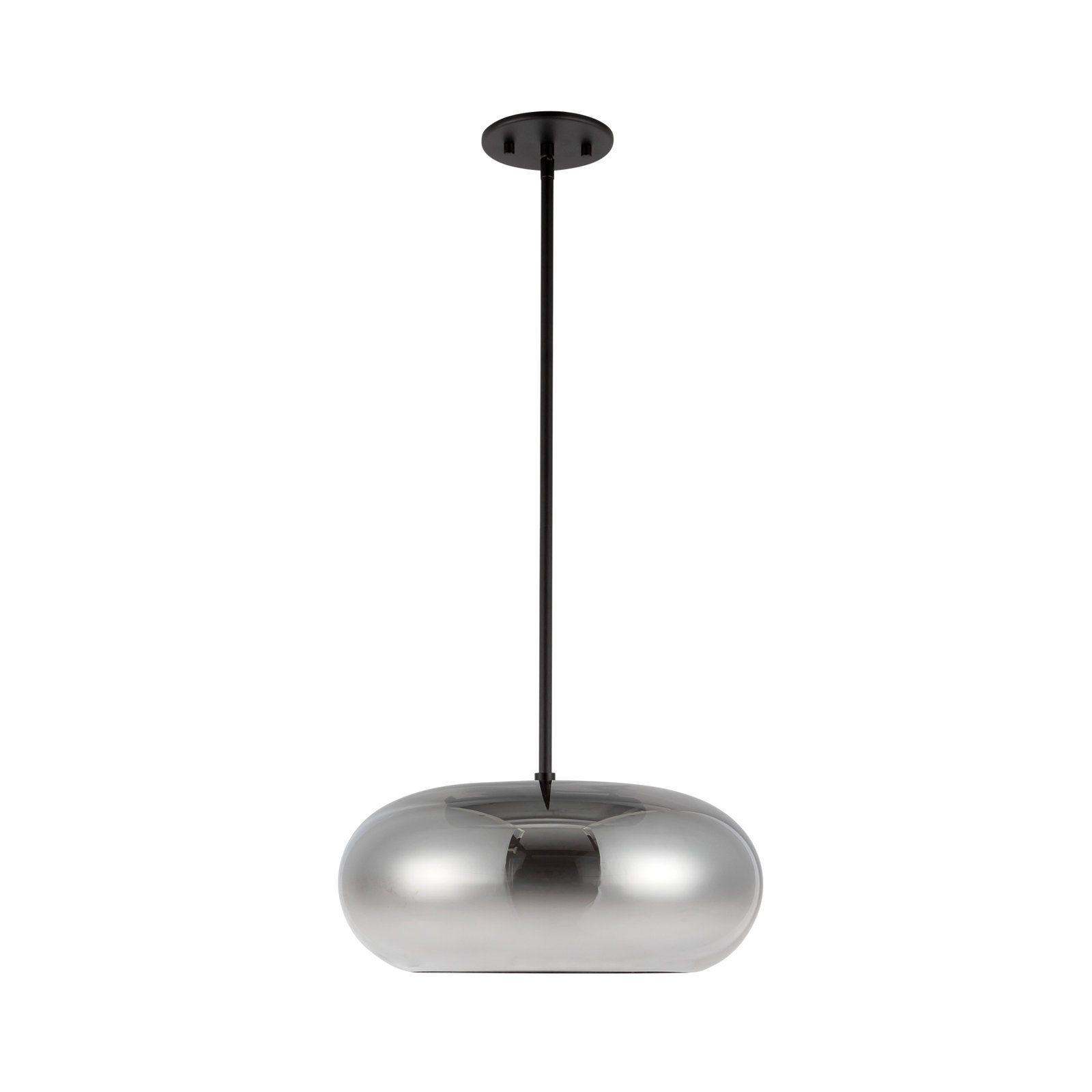 1-Light Single Drum LED Pendant, Smoked