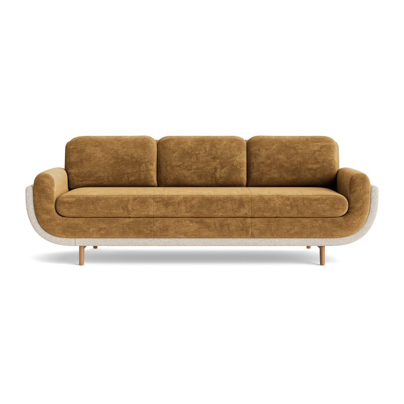 Regatta 100 Sofa, Natural, Vintage Chenille-Bronze/Textured Slub Weave-Toffee