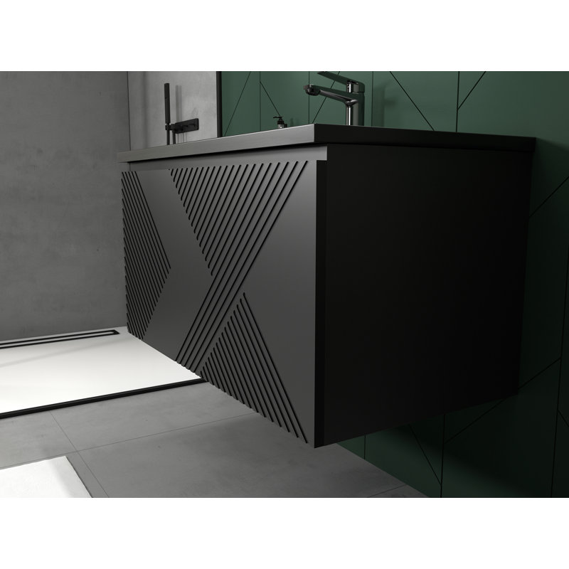 35.5" Wall-Mounted Single Bathroom Vanity Set