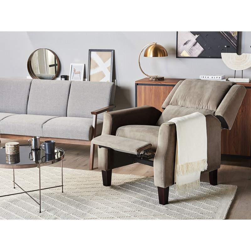 Castin 75cm Wide Velvet Standard Recliner, Taupe