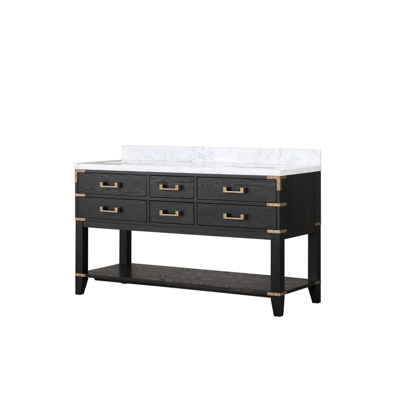 Double Bath Vanity with Carrara Marble Top