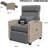 Rattan Outdoor Recliner Chair with Independent Adjustable Backrest and Footrest, Reclining Patio Chairs with Air Pump 150° Lay Flat, Patio Recliner with Flip-Up Table and Removable Cushion