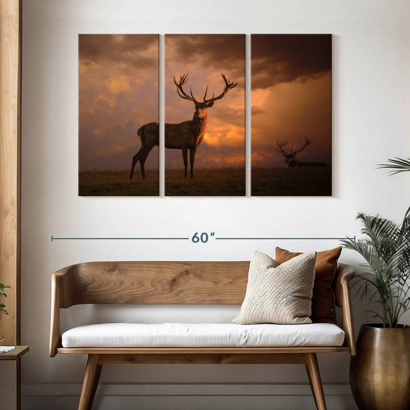 Brampt Sunset Deer, 32" H x 50" W