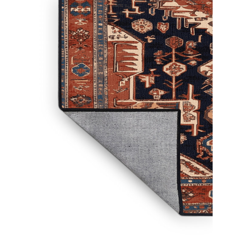 Tapis brun lavable à la machine, Carré 7 pi