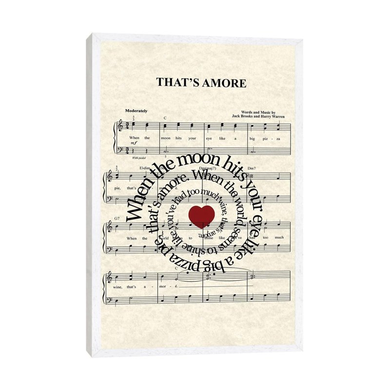 That's Amore - Print on Canvas, White Framed, 101.6 cm H x 66.04 cm W