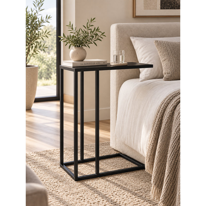Tanu End Table, 23" H x 19" W x 11" D, Black Iron