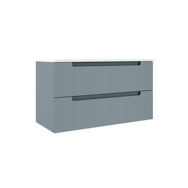 Ensemble de meuble-lavabo simple 36 po, Bleu acier