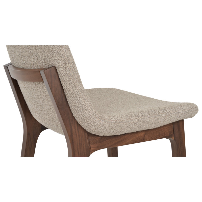 Eiffel Wood Dining Chair, Walnut, Beige Boucle