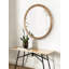 Wooden Round Bathroom Wall Mirror-694872485