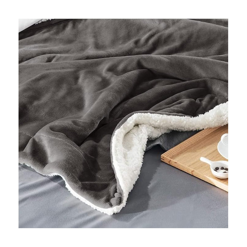 Veyo Throw Blanket, 200cm W x 240cm L, Grey
