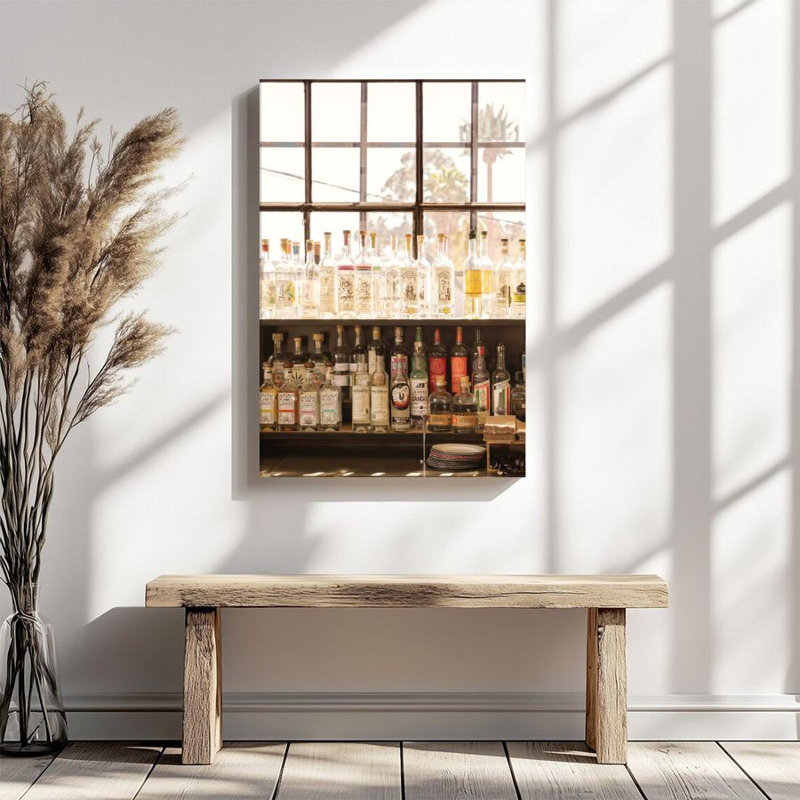Impression sur toile encadrée 1Pc, Téquila mexicaine, présentoir de liqueur en bouteille, style industriel rétro, art mural