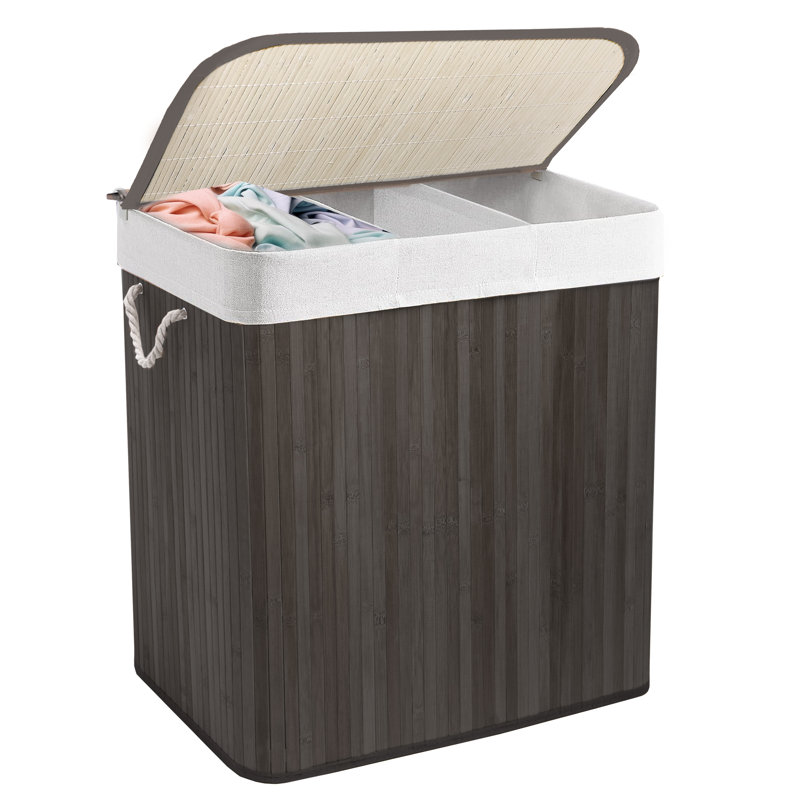 Bamboo Laundry Room Organiser, Grey