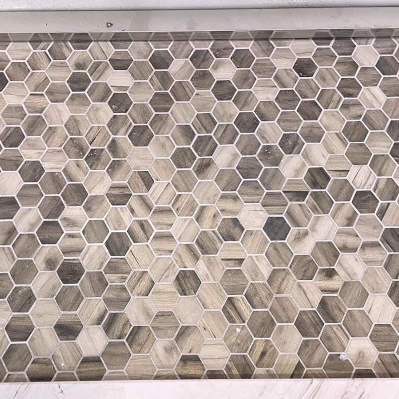 Recycled Honeycomb Recycled 1.88" x 1.88" Glass Honeycomb Mosaic Wall Tile, Beige
