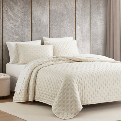 Eucalyptus Pintuck Silky Soft Modern Contemporary Quilt Set