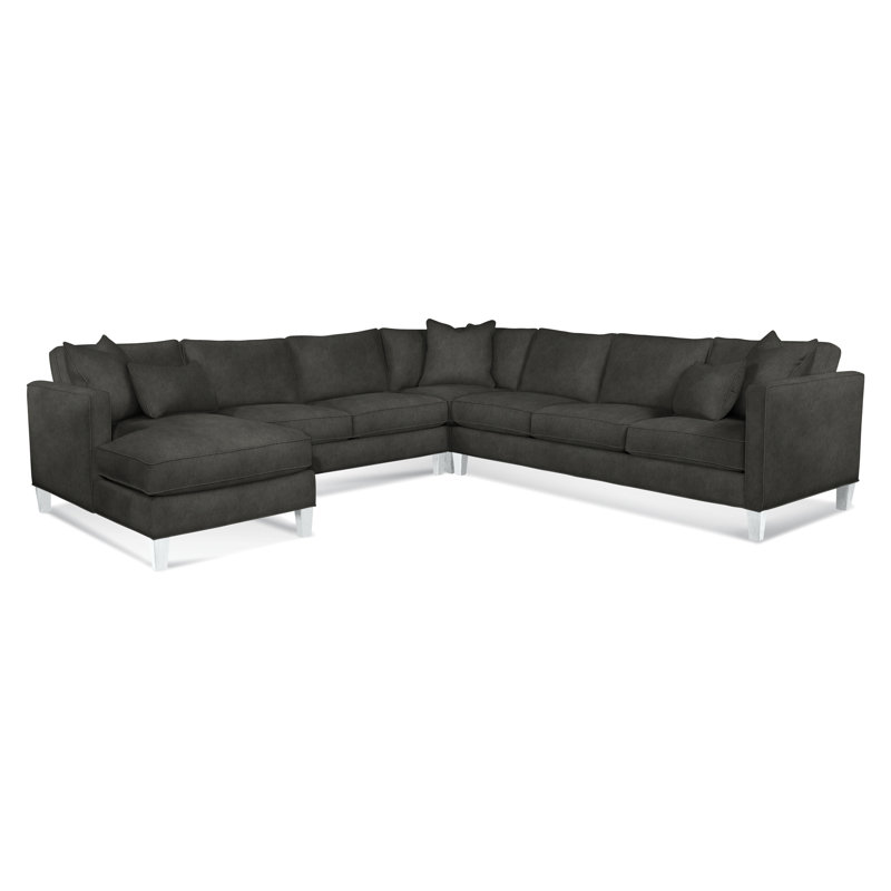 Sectional, Brown Geometric, 0456-33, Left Hand Facing, Frost White