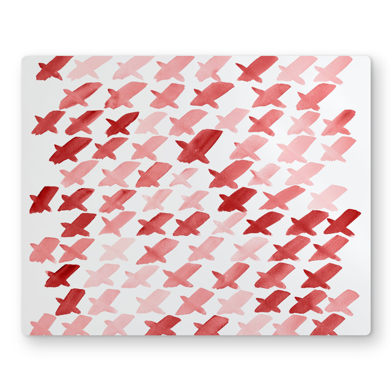 X Red Pattern - Illustrative Metal Print for Home Decor