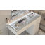 Maquillage pour meuble-lavabo comptoir en verre HD avec bande d'éclairage à DEL intégrée à 6 grands tiroirs et poignées en diamant très facile à assembler