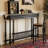 Black Solid Wood Rectangular Console Table-1087095762