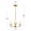 Lustre 3 lumières en or brossé avec abat-jour en verre gravé Replay Collection-131435580-131435584-131435585