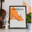 Honolulu City Map - No Frame Print-245909841