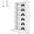 7-Tier Modern White Library Bookshelf