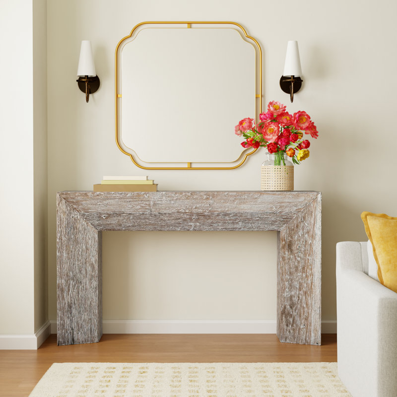 RECYCLED WHITEWASHED WOOD CONSOLE