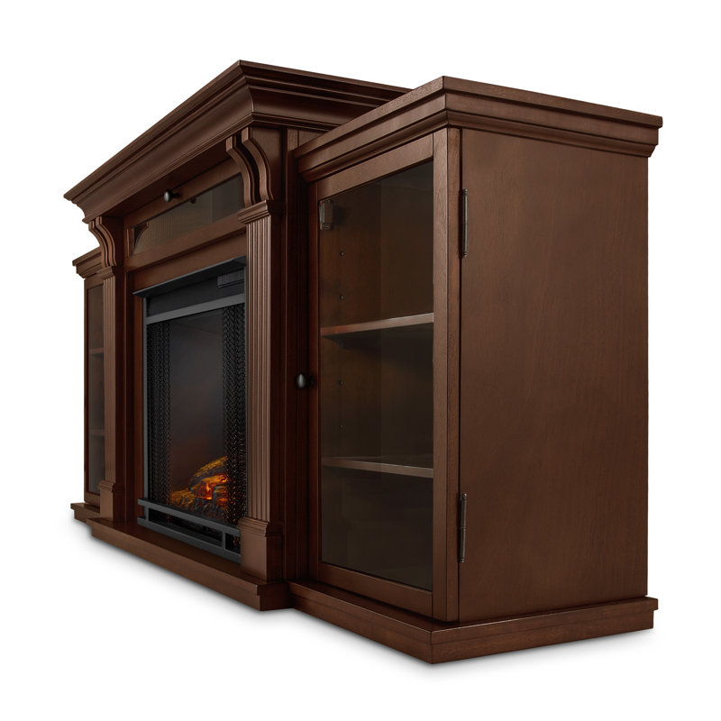 Calie 67'' TV Stand with Fireplace, Dark Espresso