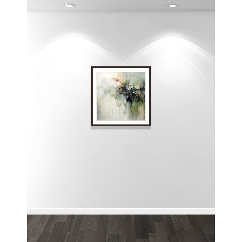 «Green Abstraction I Print» par Irena Orlov, Noyer à grain ouvert, L 27,5 po x H 27,5 po, Imprimé mat