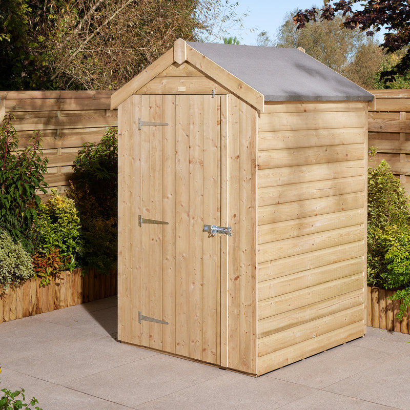 Rowlinson 4x4 Shiplap Apex Shed Single Door