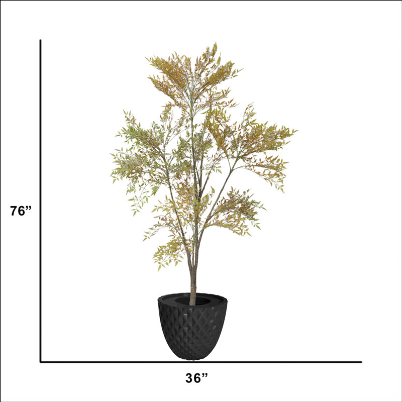 Bambou artificiel 75,6 po en pot