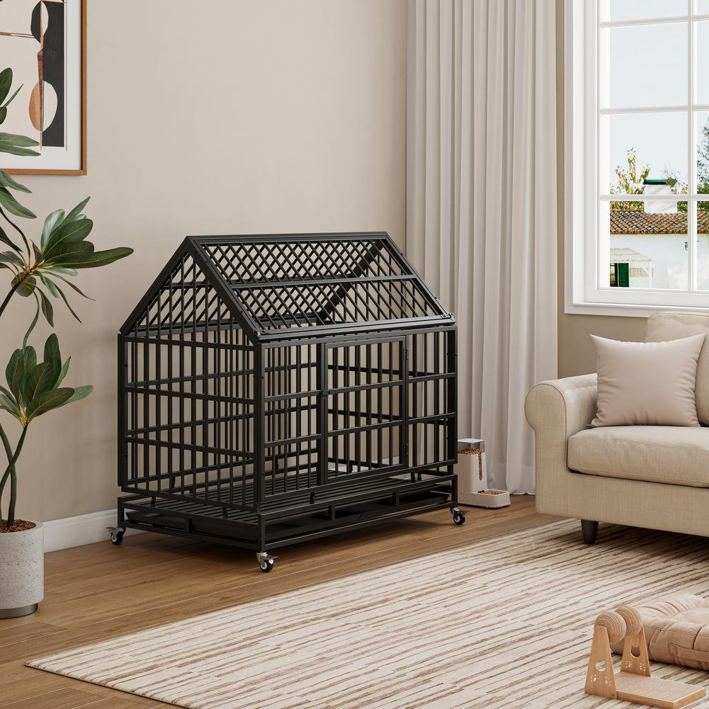 Tucker Murphy Pet™ 48 Inch Heavy Duty Dog Crate with Wheels | Wayfair - Large Heavy Duty Dog Crate For Heavy Duty Storage With Wheels