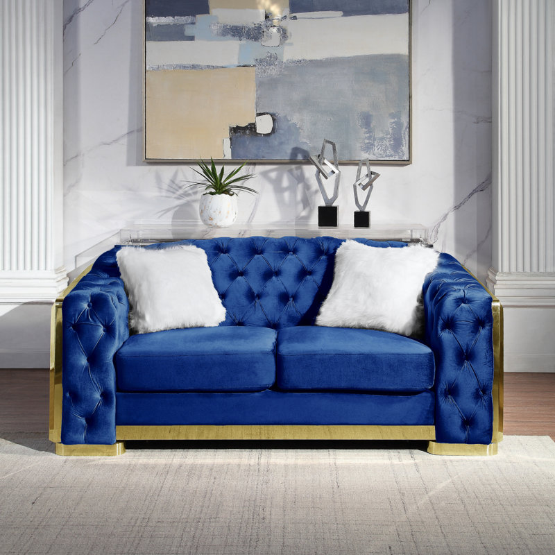 Causeuse rembourrée Modern, Bleu