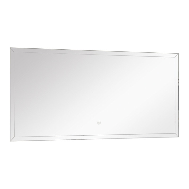 Rivas Flat Wall Mirror, 21.65" H x 47.24" W