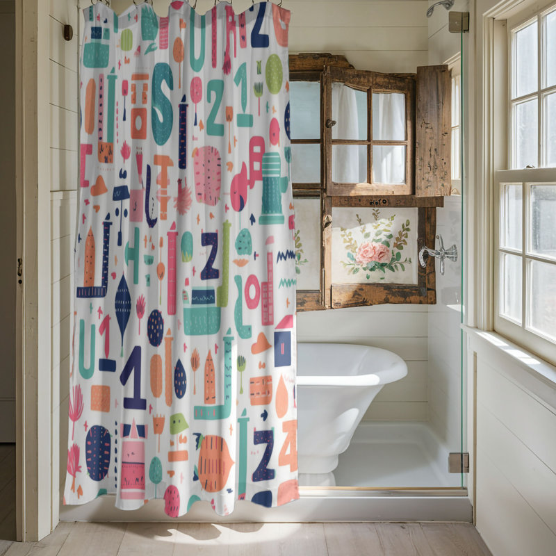Digits - Premium Shower Curtain, 74"H x 71"W