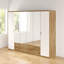 Gandra 6 Hinged Door Wardrobe 271 cm Alpinwhite/Oak 6 Drawer, Mirror INCL. Delivery and Assembly