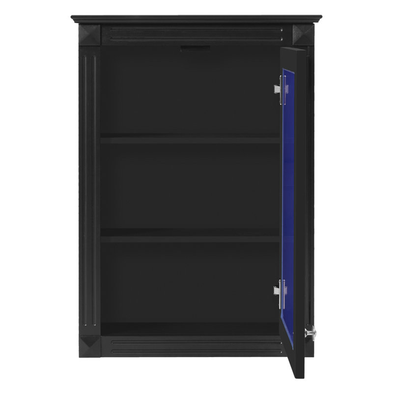 Armoire de salle de bain murale 20 "avec miroir et tablette réglable, au-dessus de la toilette, Noir mat