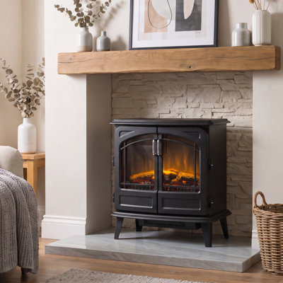 Dimplex Cassia Noir Large Optiflame Freestanding Electric Stove Fire, Black, 62 cm W
