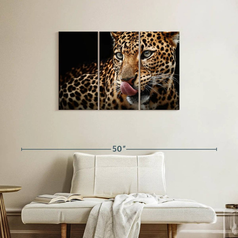Brampt Licking Leopard, 24" H x 38" W