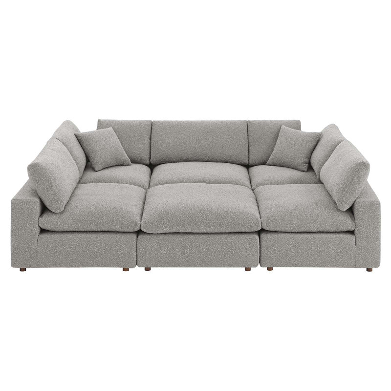 Canapé modulaire en tissu 6 pièces Commix, Gris clair