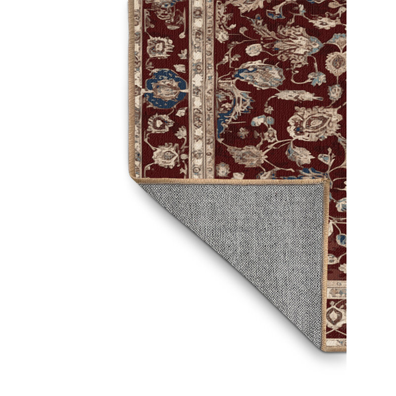 Tapis brun lavable à la machine, Rond 7 pi