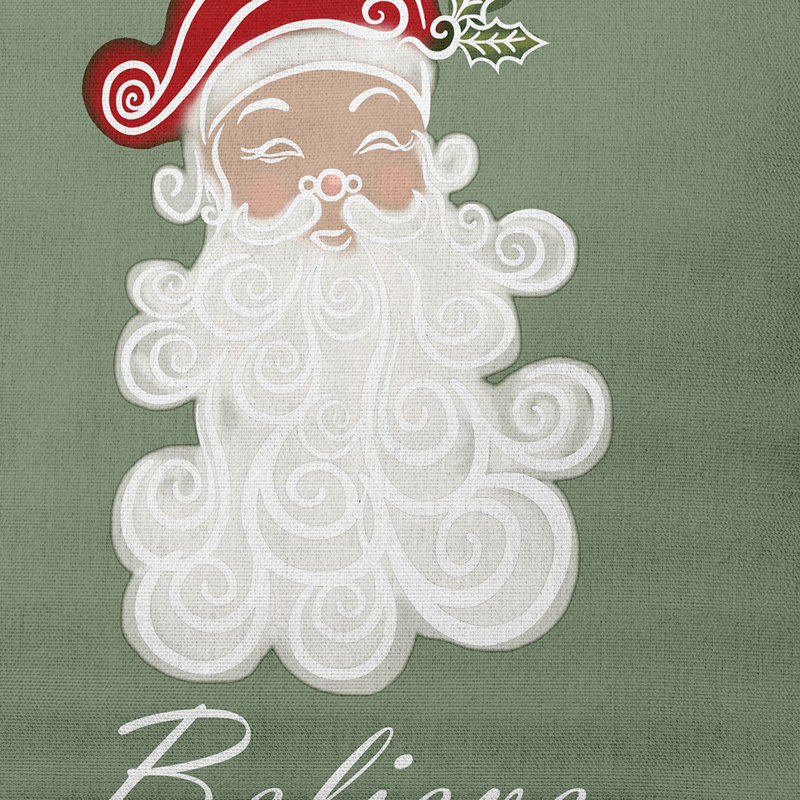 Believe In Santa_Sq, Vert sauge, 26 po x 26 po, Non