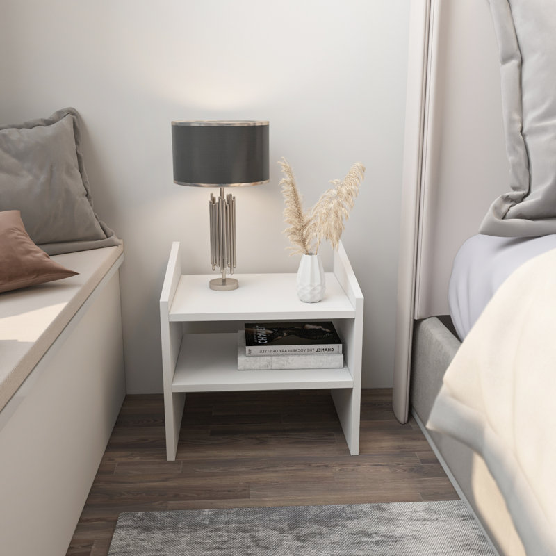 Riccardi 45cm W Bedside Table, White