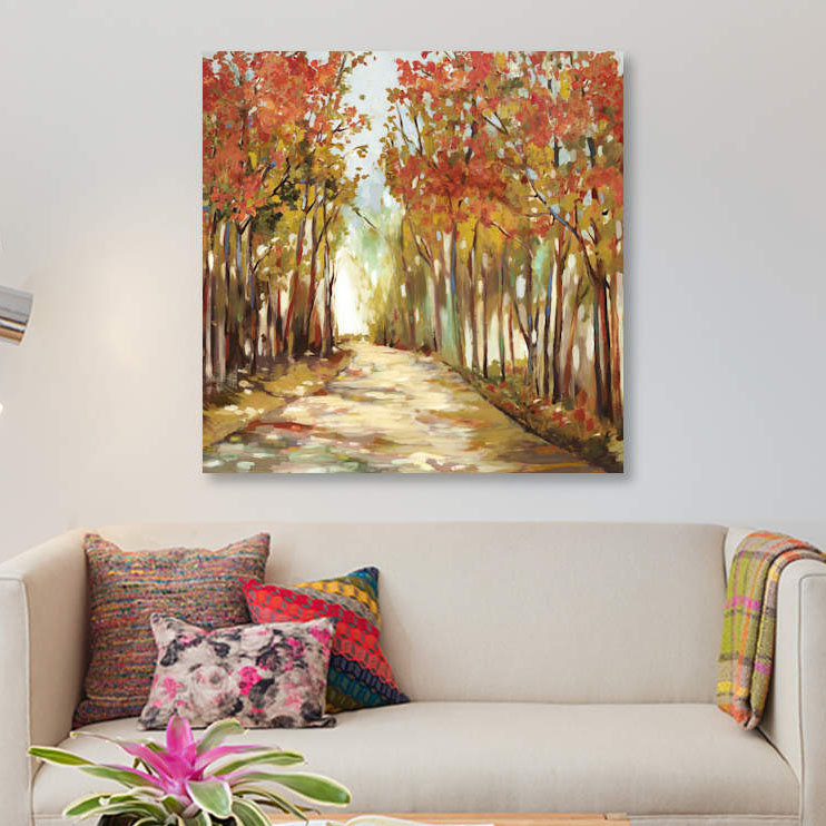 «Sunny Path», reproduction sur toile, H 37 po x l 37 po x P 1,5 po, Pas de tapis, Toile tendue