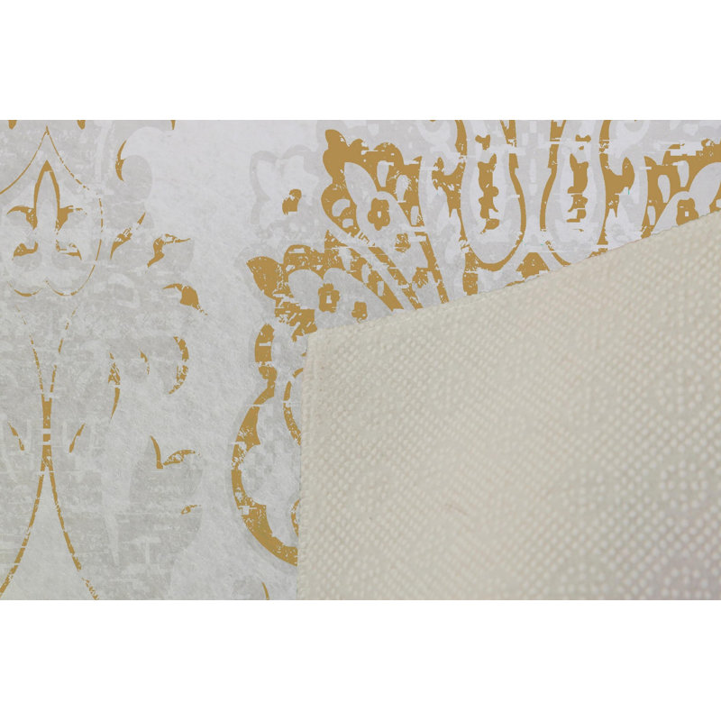 Elegant Hall Carpet, 3D Digital Print Design, 3.9 x 4.9 ft | 100% Polyester, Antibacterial, Non-Slip PVC Dot Underside, Pile Height: 0.04 in, Machine Washable, Perfect for Living Room & Entryway Decor