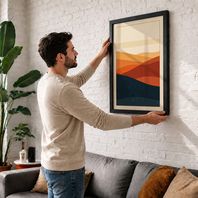 Layered Horizons Minimalist - Framed Print, Unframed, A1 - 84.1 x 59.4 cm